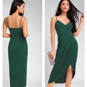 Lulu's Midi Dress Reinette Dark Green